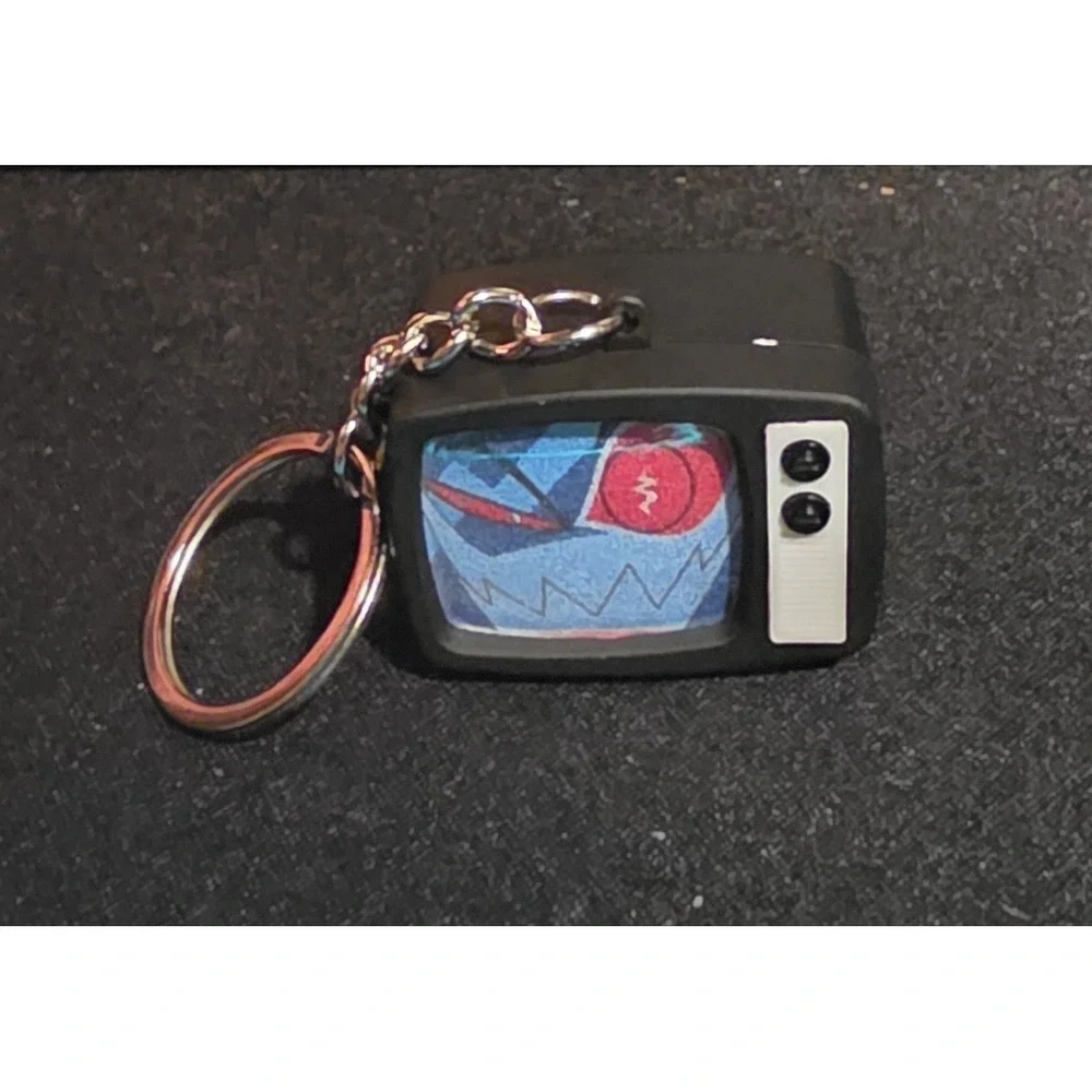 Hazbin Hotel Vox Keychain With Light and Static Sound Clip Electronic Toy Charm